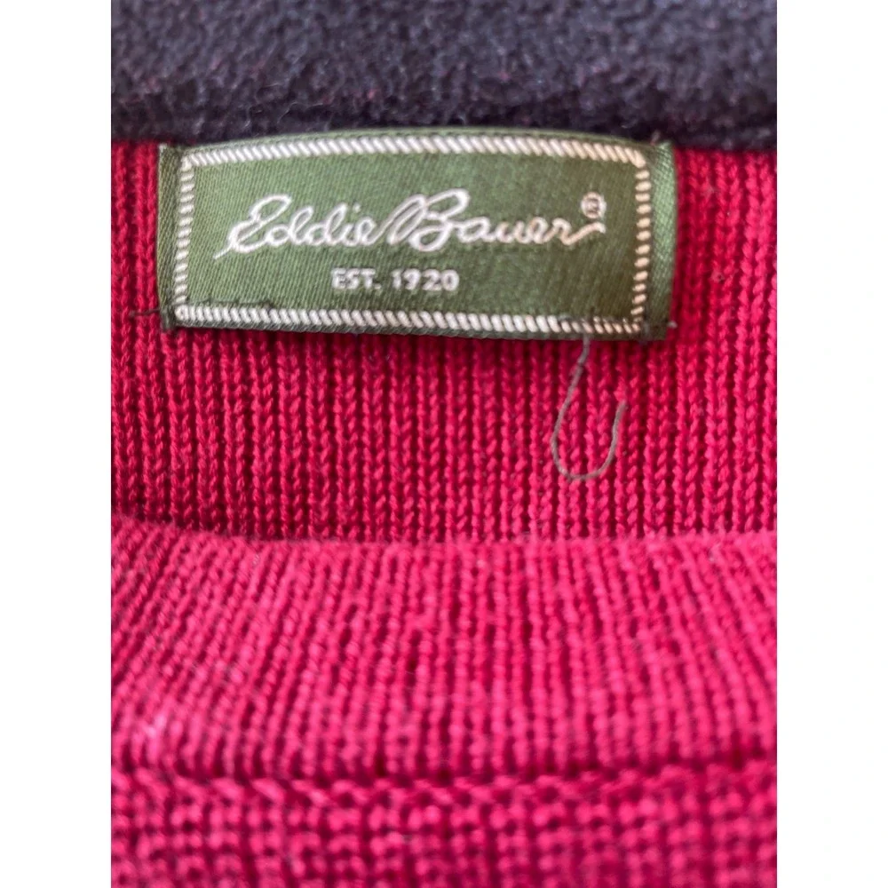 Eddie Bauert‎ Sweater Men Size Large  Maroon Long Sleeve Crew Neck - Picture 6 of 6